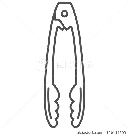 Line drawing single item illustration icon of daily necessities: Tongs 110134503