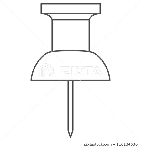 Stationery line drawing single item illustration icon thumbtack Stationery line drawing single item illustration icon thumbtack 110134530