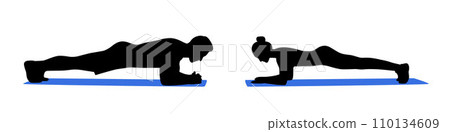 yoga, silhouette, vector 110134609