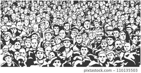 Illustration of demonstrating crowd 110135503