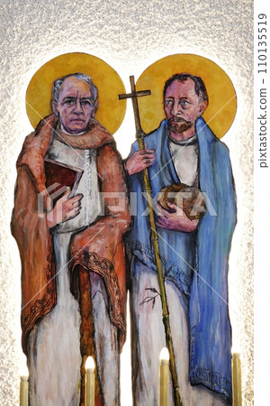 St. James and St. Philip on tha altar of the church of Saint Blaise in Zagreb, Croatia 110135519