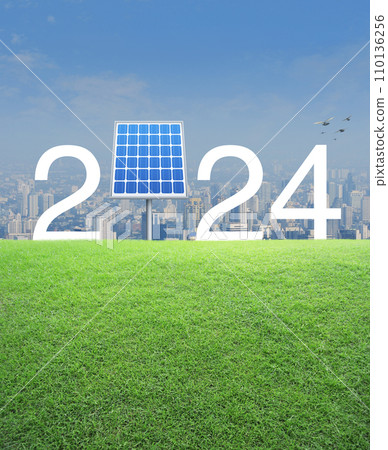Happy new year 2024 ecological cover concept 110136256
