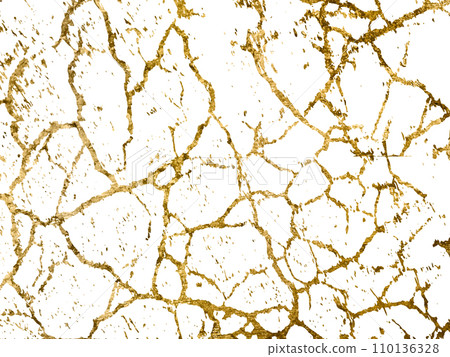 Gold Marbling Texture on white background, design for poster, brochure, invitation, cover book, catalog. Vector 110136328