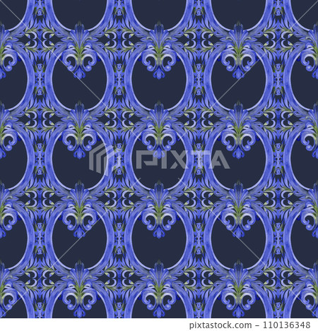 Abstract grunge retro antique frame fabric seamless pattern Vintage wallpaper background. 110136348