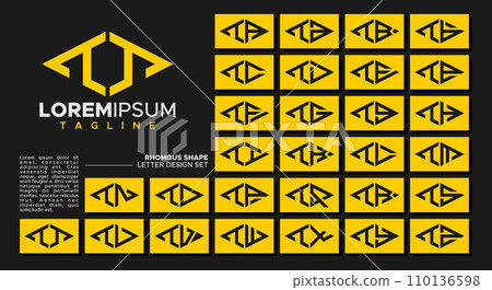 Bundle of geometric line rhombus letter T TT logo design Bundle of geometric line rhombus letter T TT logo design 110136598