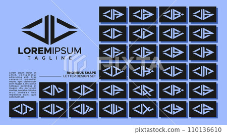 Bundle of geometric line rhombus letter J JL logo design Bundle of geometric line rhombus letter J JL logo design 110136610