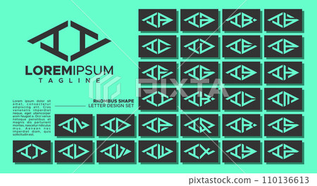 Bundle of geometric line rhombus letter I II logo design Bundle of geometric line rhombus letter I II logo design 110136613