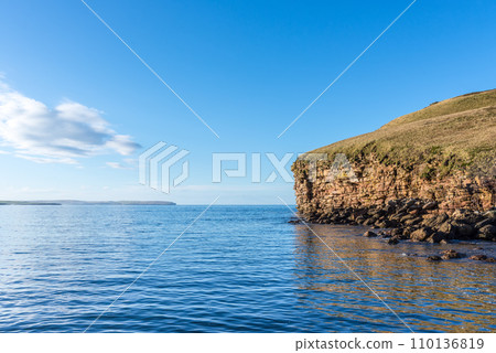 Cliffs off the coast of Dunnet near Dunnet Head, Scotland 110136819
