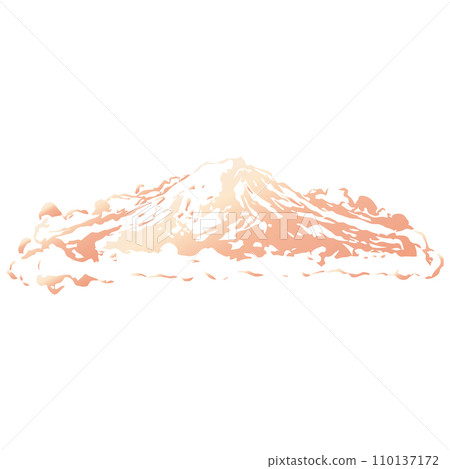 Sumi-e style mountain illustration material vector 110137172