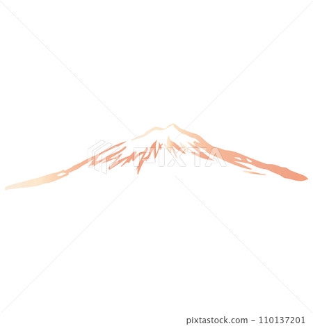 Sumi-e style mountain illustration material vector 110137201