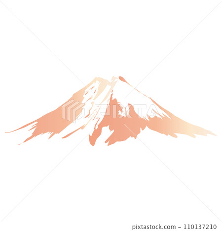 Sumi-e style mountain illustration material vector Sumi-e style mountain illustration material vector 110137210