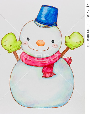 Winter illustration snowman Winter illustration snowman 110137217
