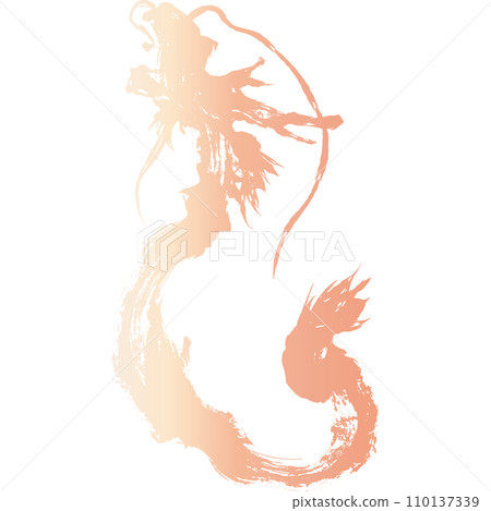 Dragon sumi-e style (pink color) illustration material vector Dragon sumi-e style (pink color) illustration material vector 110137339