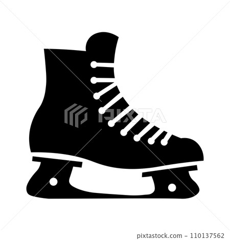 Ice skate black vector icon on white background Ice skate black vector icon on white background 110137562