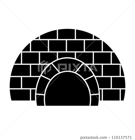 Igloo black vector icon on white background 110137571