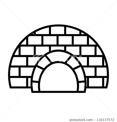 Igloo black vector icon on white background 110137572