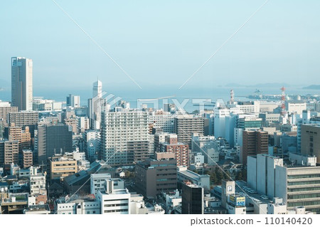 Takamatsu city seen from the Kagawa Prefectural Office Observation Deck (Photo taken at 9am in December) 110140420