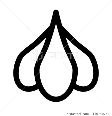 Garlic black vector icon on white background 110140742