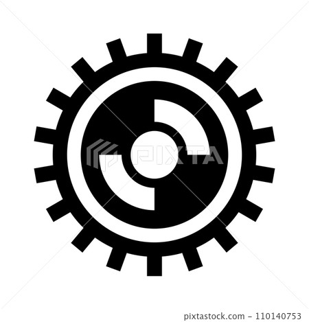 Gear black vector icon on white background 110140753