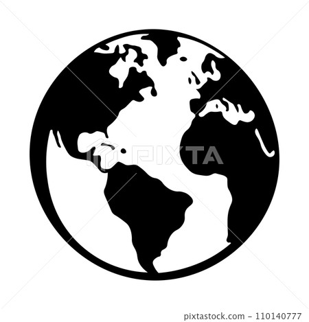 Globe black vector icon on white background Globe black vector icon on white background 110140777