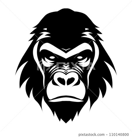 Gorilla black vector icon on white background Gorilla black vector icon on white background 110140800