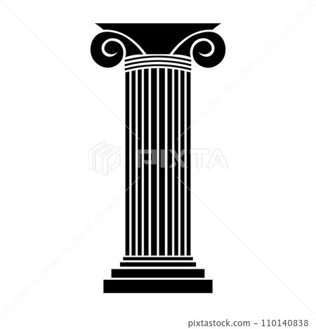 Greek pillar black vector icon on white background Greek pillar black vector icon on white background 110140838