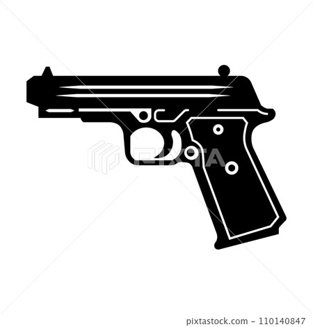 Gun black vector icon on white background Gun black vector icon on white background 110140847
