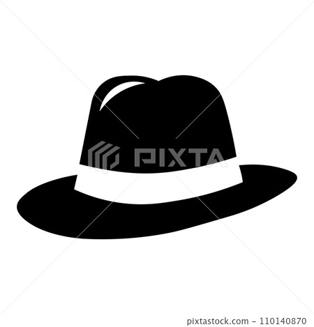 Hat black vector icon on white background 110140870