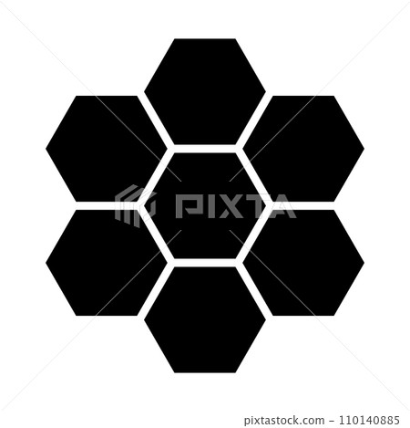 Honeycomb black vector icon on white background 110140885