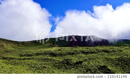 The crater of Mt. Mihara, Izu Oshima seen from the path around the crater 110141149