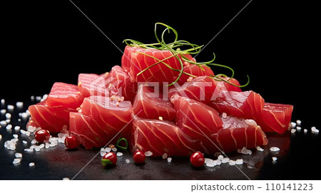 Tuna sashimi macro detail, fresh. Tuna sashimi macro detail, fresh. 110141223
