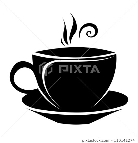 Hot drink black vector icon on white background 110141274