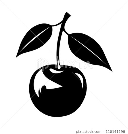 Cherry black vector icon on white background 110141296