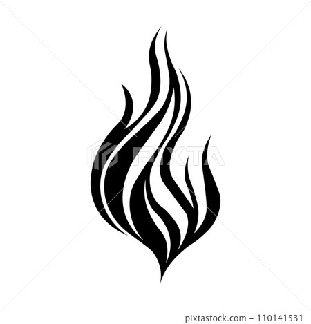 Flame black vector icon on white background Flame black vector icon on white background 110141531