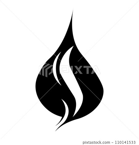 Flame black vector icon on white background Flame black vector icon on white background 110141533