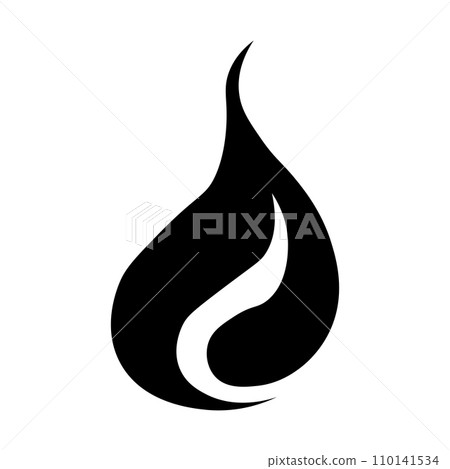 Flame black vector icon on white background Flame black vector icon on white background 110141534