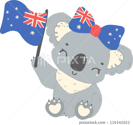 Cute Australia Day Koala - Stock Illustration [110142022] - PIXTA