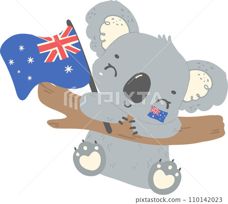 Cute Australia Day Koala - Stock Illustration [110142023] - PIXTA