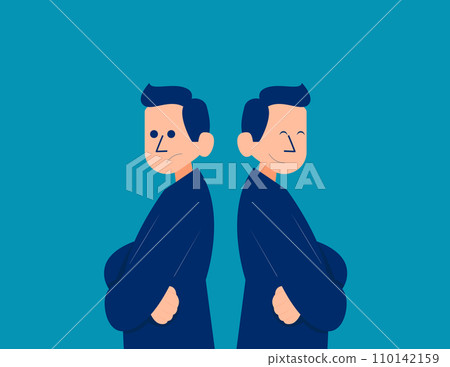 Person with bipolar disorder . Business vector illustration concept Person with bipolar disorder . Business vector illustration concept 110142159
