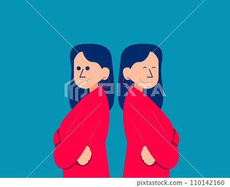 Person with bipolar disorder . Business vector illustration concept 110142160