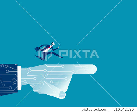 AI pointing to success. Artificial intelligence business vector illustration 110142180