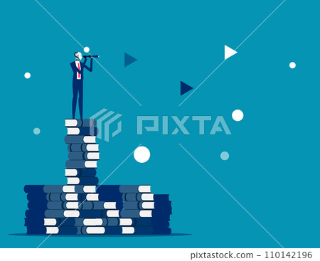Robot search for success. Artificial intelligence business vector illustration 110142196