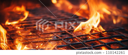 Empty flaming grill grates Empty flaming grill grates 110142261