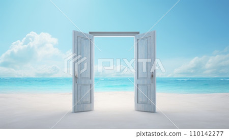 Open door with access to the beach 110142277