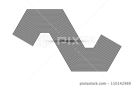 Abstract art lines background. Black lines over white background. Z generation concept. Abstract art lines background. Black lines over white background. Z generation concept. 110142989