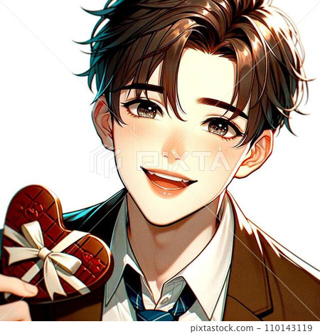 boy receiving valentine chocolate 110143119