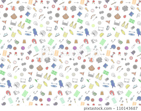 Sports equipment wallpaper illustration 110143687
