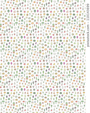 簡單的蔬菜水果和蘑菇壁紙插畫 110143699