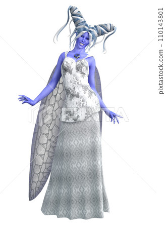 3D Render of Blue fairy in white 3D Render of Blue fairy in white 110143801