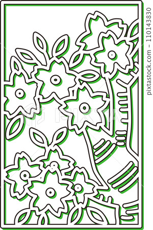 Color Shadow Simple Hanafuda Yayoi Cherry Blossom March Cherry Blossom Dregs 110143830